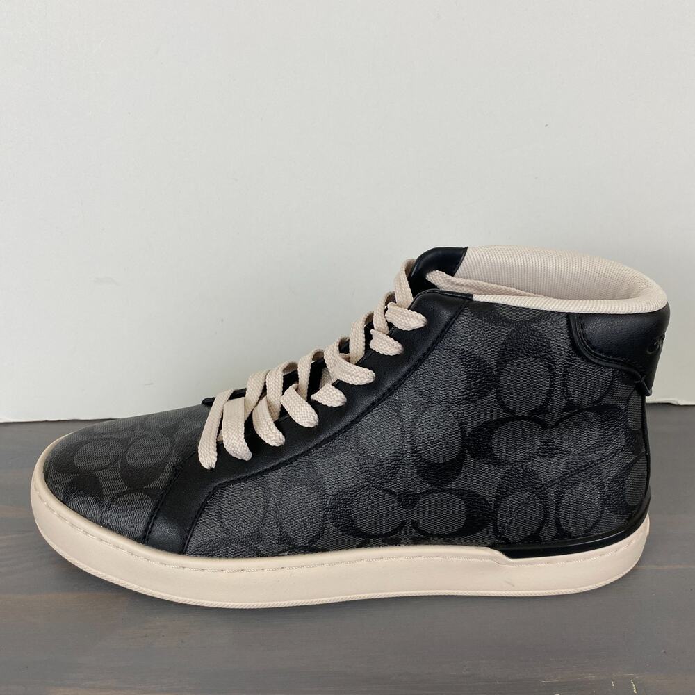 Coach Clip High Top Men’s Sneaker Charcoal Black G5385 Size 10D NWOB - Picture 2 of 11